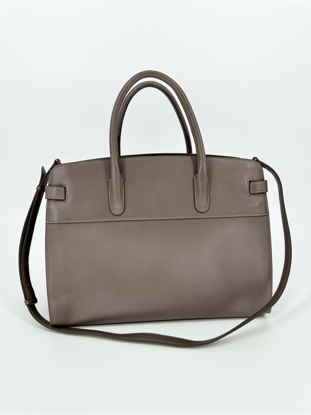 Cuyana Work Satchel in Clay Smooth Leather